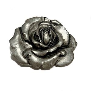 2006 Signed Seagull Pewter Rose Pin Brooch